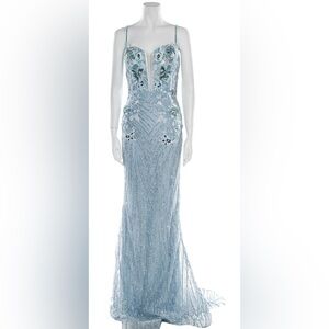 Portia and Scarlett Light Blue Formal Floor Length Maxi Dress